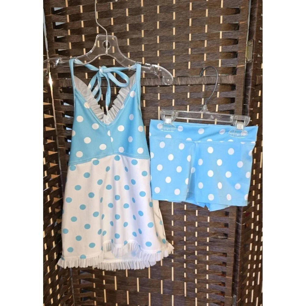 Polka Dot Halter Top & Shorts Small Dancewear / Costume Set Y2K Vintage Cutesy